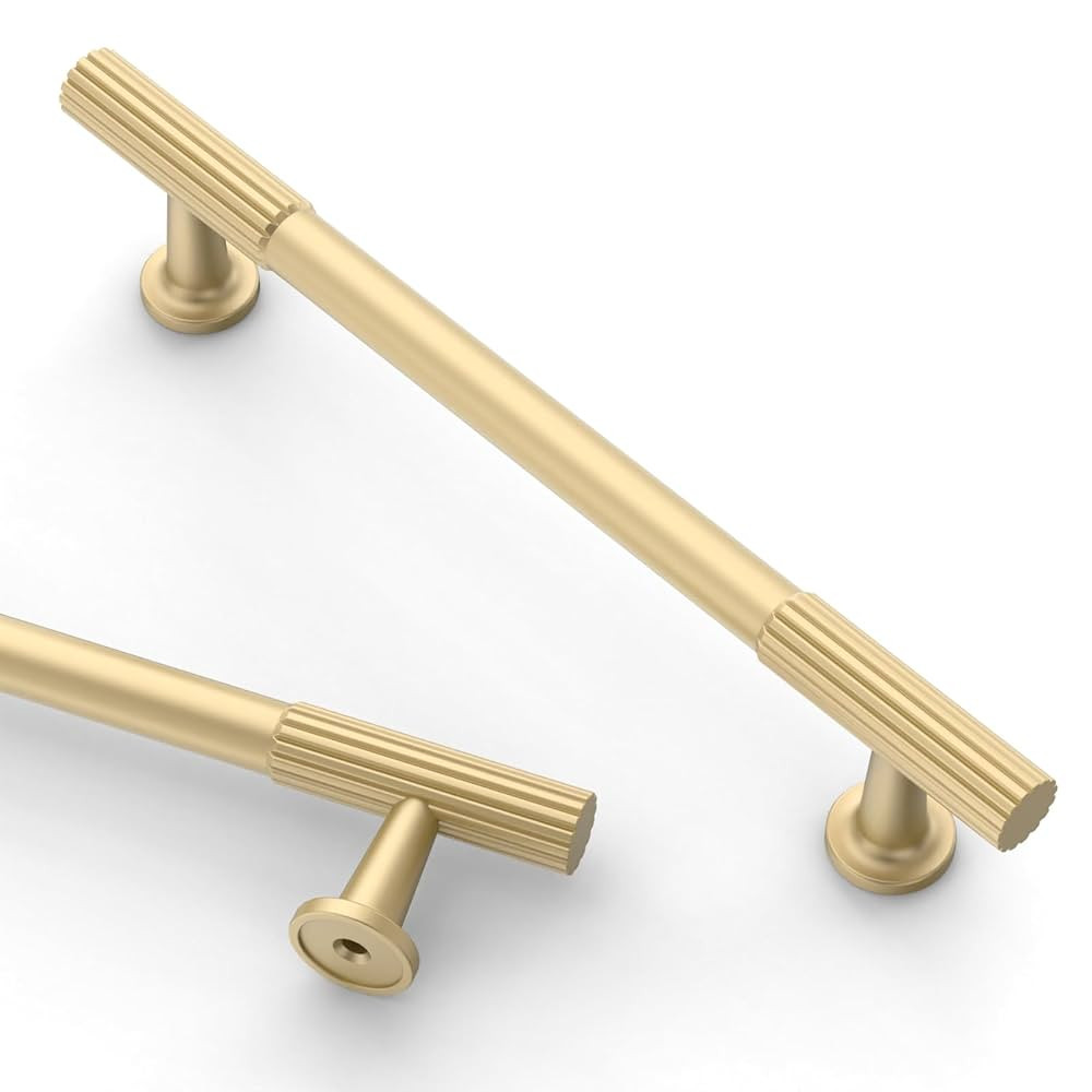 Asidrama 10 Pack 5 Inch(128mm) Brushed Gold Cabinet pulls Kitchen Cabinet Handles, Cabinet Pulls ... | Amazon (US)