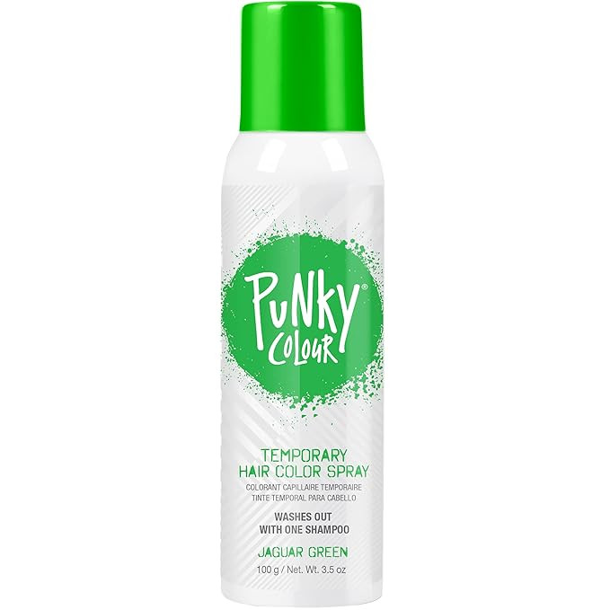 Punky, Temporary Hair Color Spray, Jaguar Green, Non-Sticky, Non-Damaging Hair Dye Instant Vivid ... | Amazon (US)