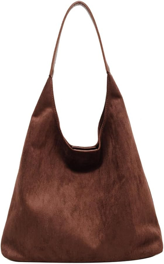 Suede Purse For Women Suede Hobo Bags Fall Slouchy Bag Suede Tote Bag Brown suede bag for Travel ... | Amazon (US)