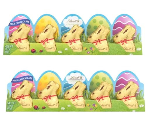 Lindt Mini Gold Bunnies - Milk Chocolate Bunnies - Pack of 2-10 Total Bunnies - Gold Foil Wrapped Bunnies - Great for Easter Baskets and For Sharing with Loved Ones | Amazon (US)