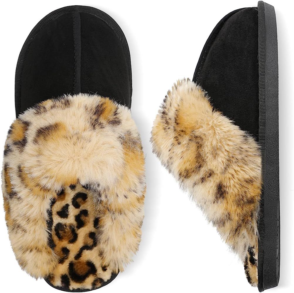 Besroad Winter Fuzzy House Slippers Sandals Plush Faux Fur Fluffy Flats Slippers Warm Slide Shoes... | Amazon (US)