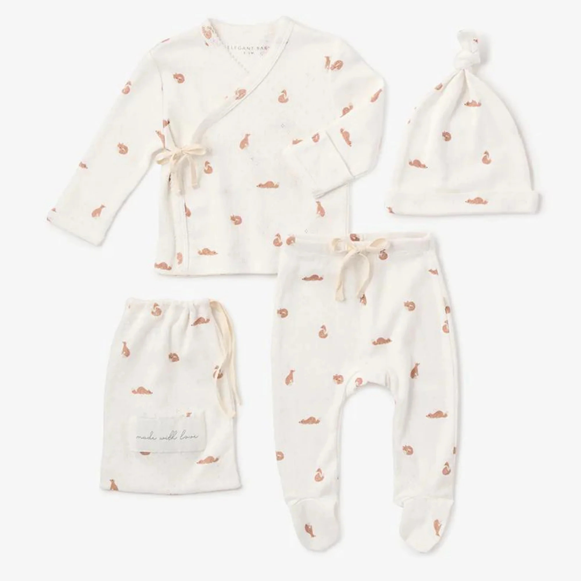 Organic Cotton 3 Piece Layette Set, Fox | SpearmintLOVE