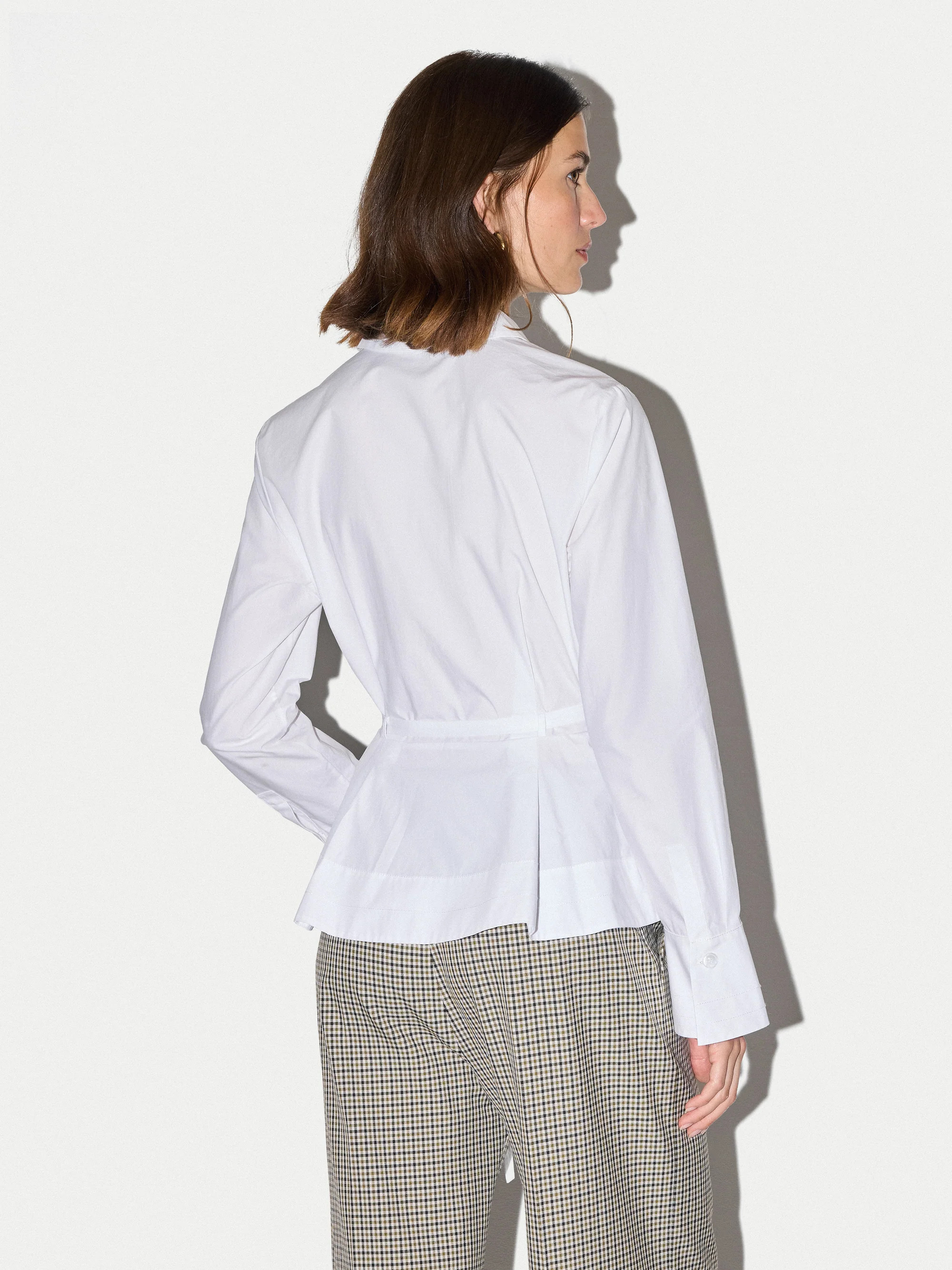 Peplum Cotton Shirt | White | Jigsaw (UK)