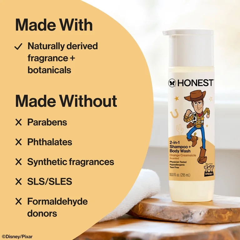 The Honest Company Disney Pixar Toy Story 2-in-1 Shampoo and Body Wash, Orange Creamsicle, 12 fl ... | Walmart (US)