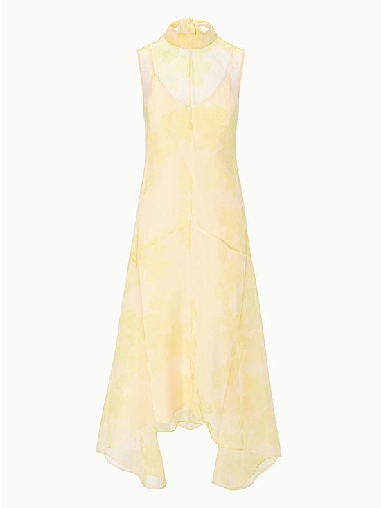 STAUD Auden Yellow Chiffon Dress | Poshmark