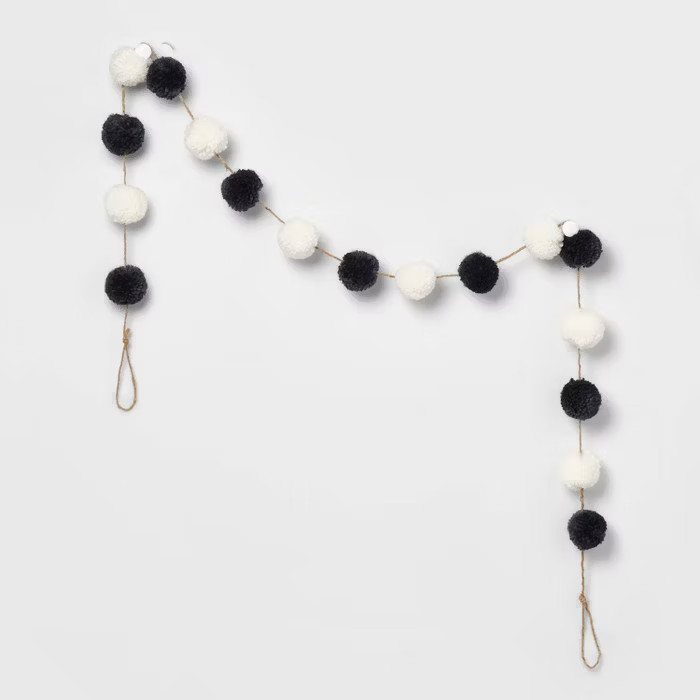 Pom Pom Garland Black & White - Wondershop™ | Target