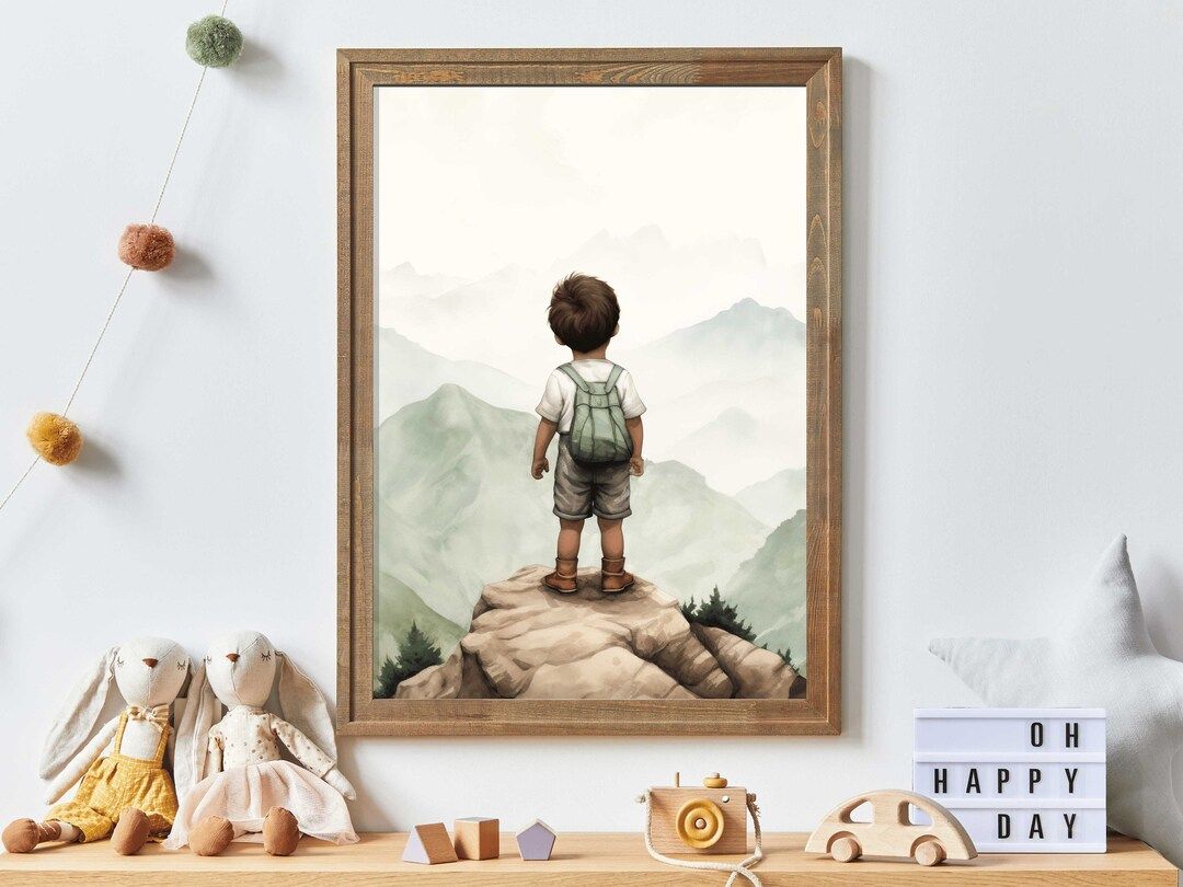Adventure Boy Toddler Decor Vintage Nursery Mountain Wall - Etsy | Etsy (US)