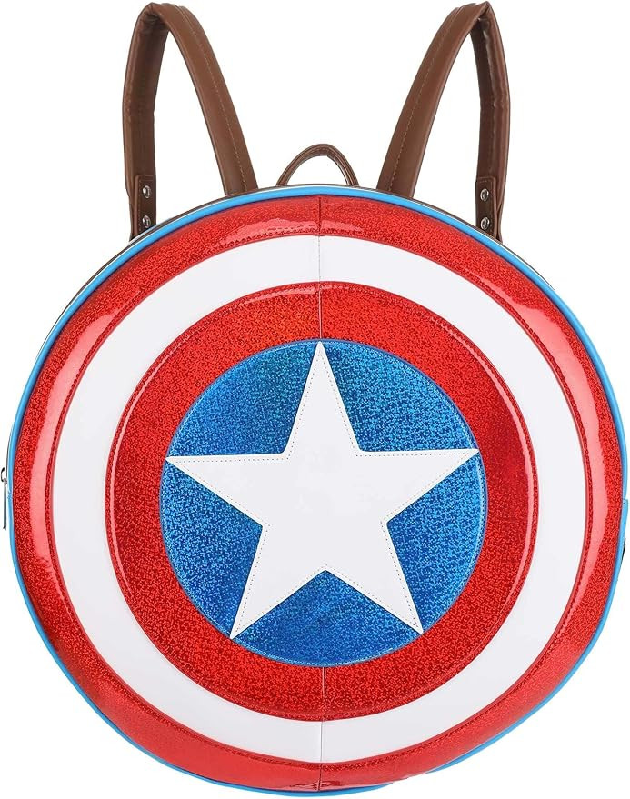 Loungefly Captain America Shield Backpack - The First Avenger Fashion Cosplay Bag for Heroes Stan... | Amazon (US)