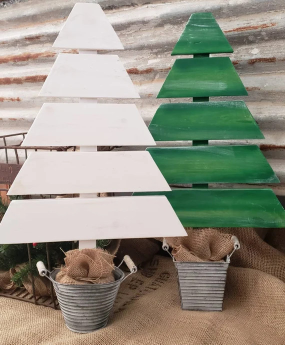 Pallet Christmas Tree in Bucket  Christmas Tree  Pallet Tree | Etsy | Etsy (US)