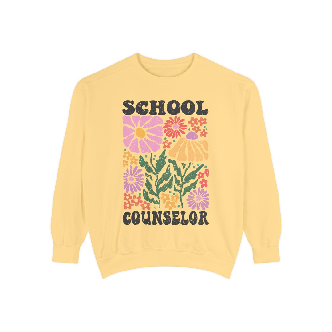 Retro Floral School Counselor Sweatshirt, Unisex Jumper, Vintage Flower Design Pullover, Counseli... | Etsy (US)