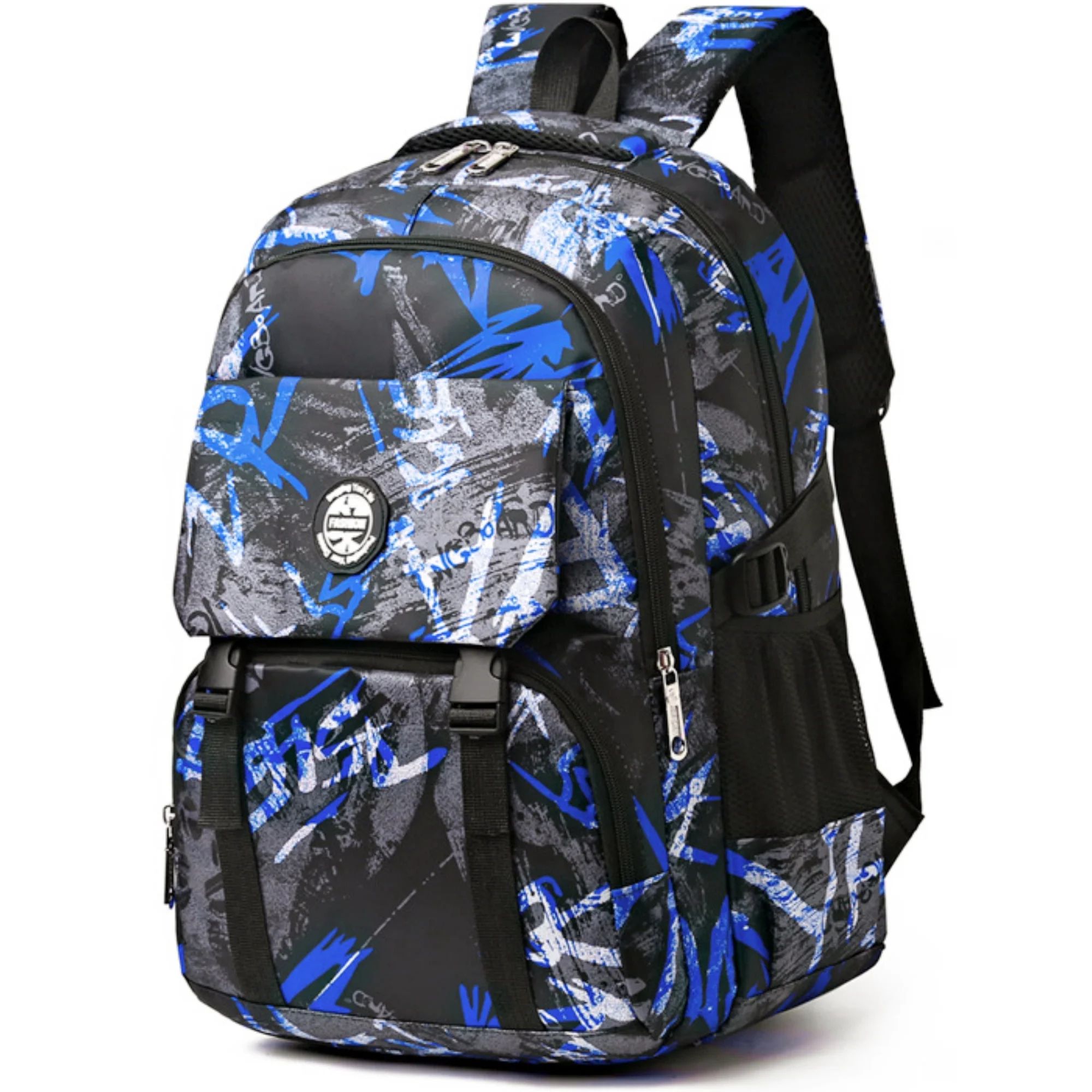 Boys Backpack Printed School Bag for Kids, Large Laptop School Backpack Casual Daypack, Blue | Walmart (US)