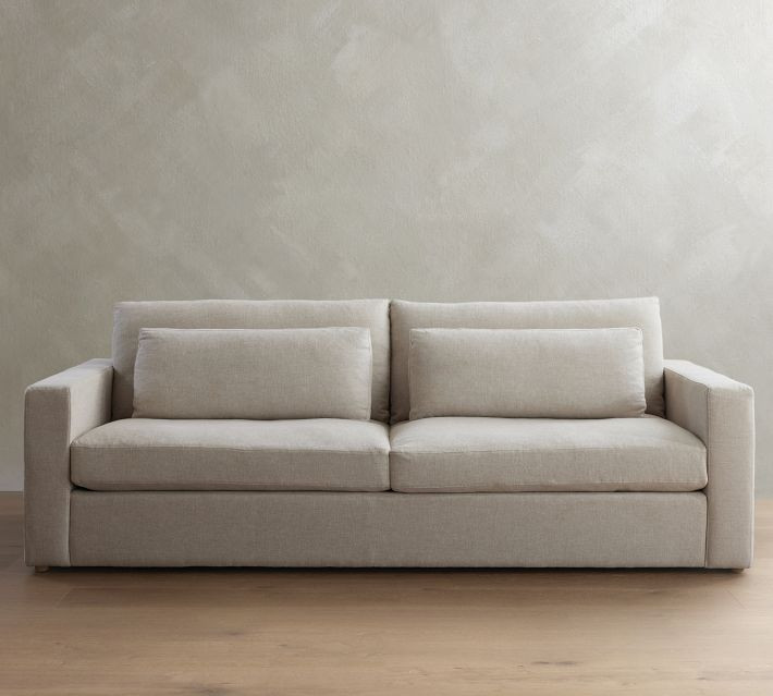 Westwood Square Arm Upholstered Grand Sofa 101.5"", Down Blend Wrapped Cushions, Performance Boucle Oatmeal | Pottery Barn (US)