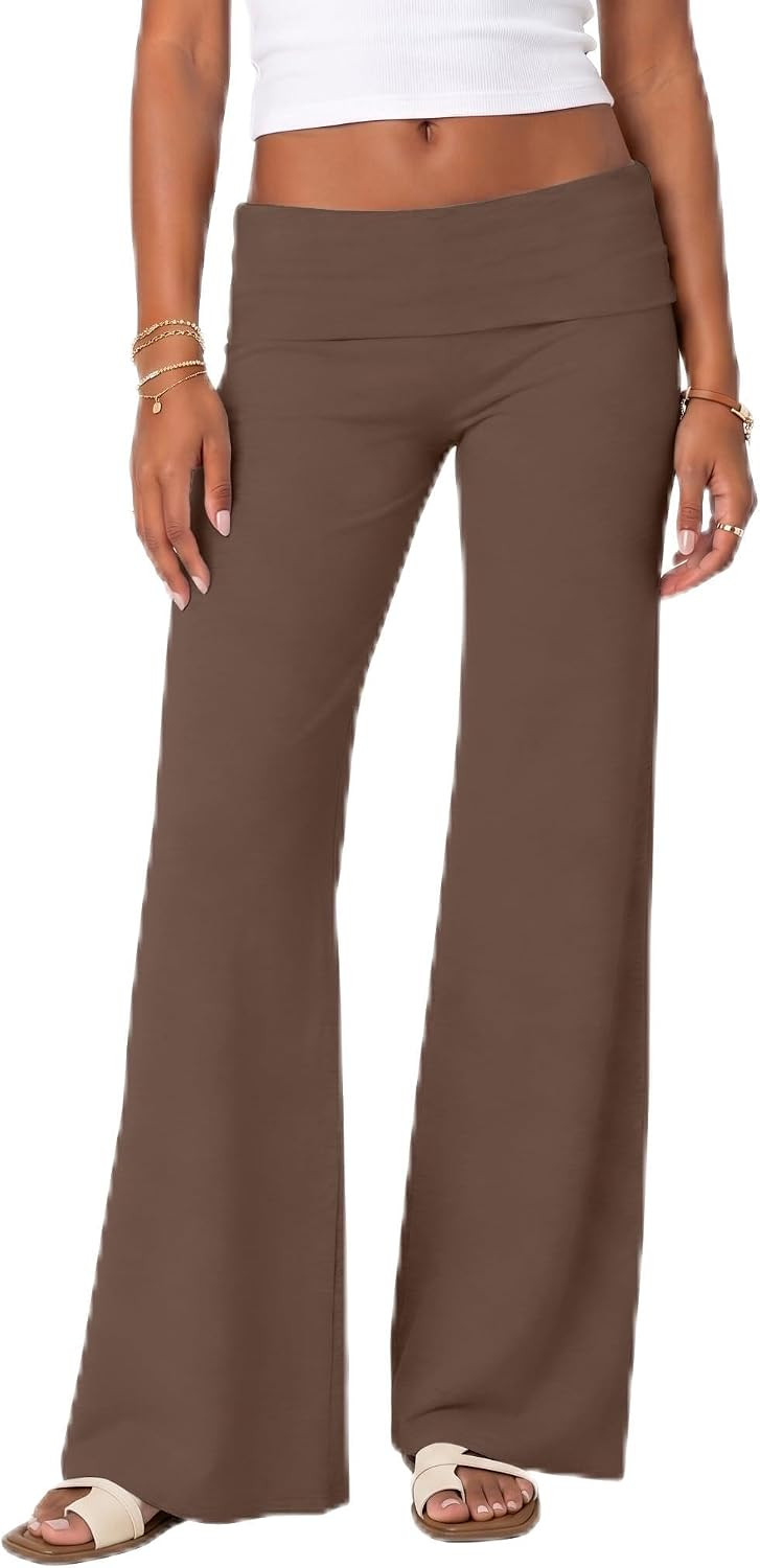 GRECERELLE Women's Y2K Fold Over Wide Leg Pants Pajama Bottoms | Amazon (CA)