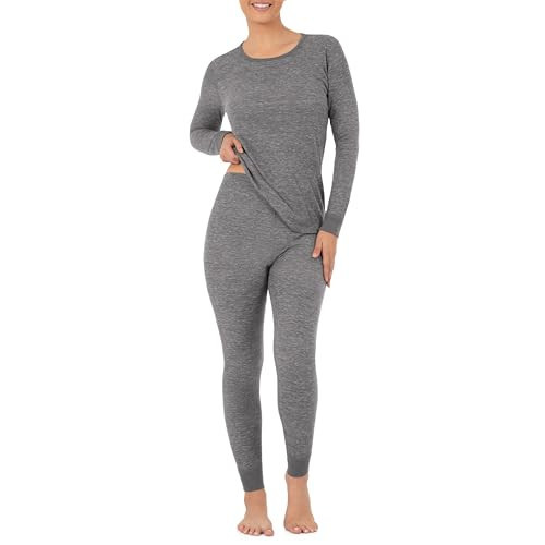 Fruit of the Loom Women's Micro Waffle Thermal Set, Smoke Heather, Small | Amazon (US)