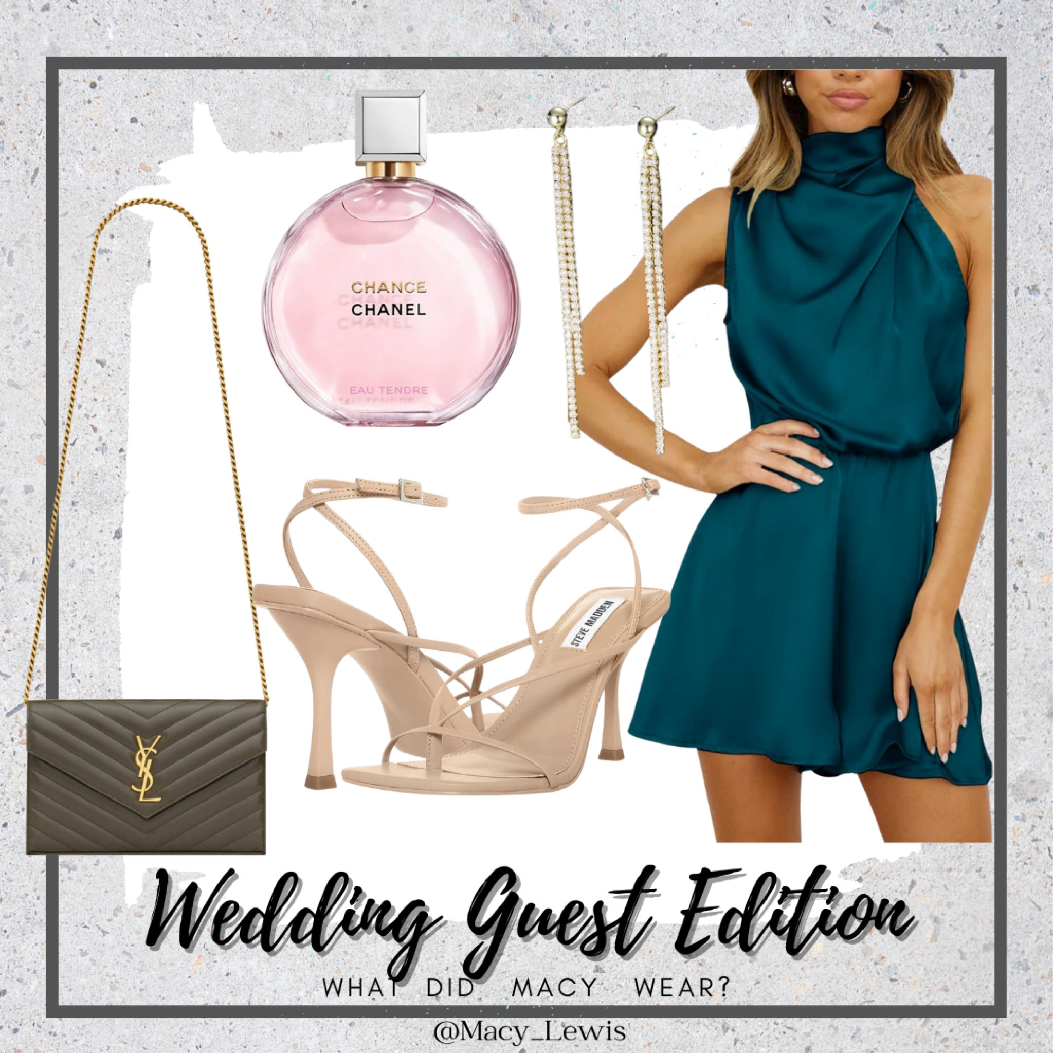 This is essentially a look I sported in June 2023 for a wedding, except this piece is a super cute romper. I thrifted the dress, and I wear a thicker, block heel for support on my back. The earrings I wore by Steve Madden are not made anymore and neither are the actual shoes I own by him either. This is a good thing. This means these are investment pieces I'll have over time! 
Wedding Guest Dress
Wedding Guest Outfit
Wedding Guest Look
Date Night Outfit
Night Out Look
Cocktail Attire
Cocktail Romper
Dressy Romper

#LTKitbag #LTKfindsunder50