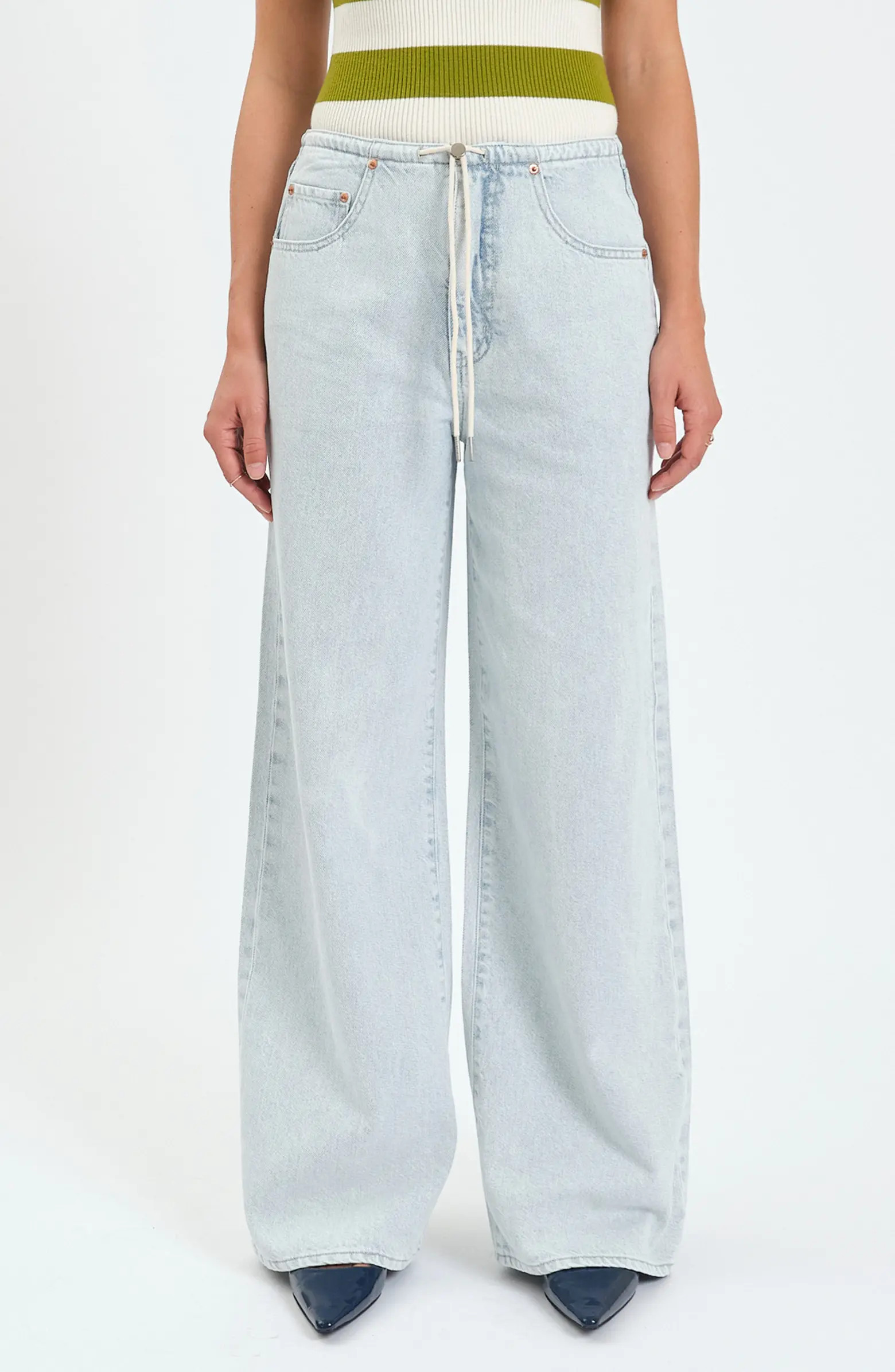 DAZE Madison Tie Waist Wide Leg Jeans | Nordstromrack | Nordstrom Rack