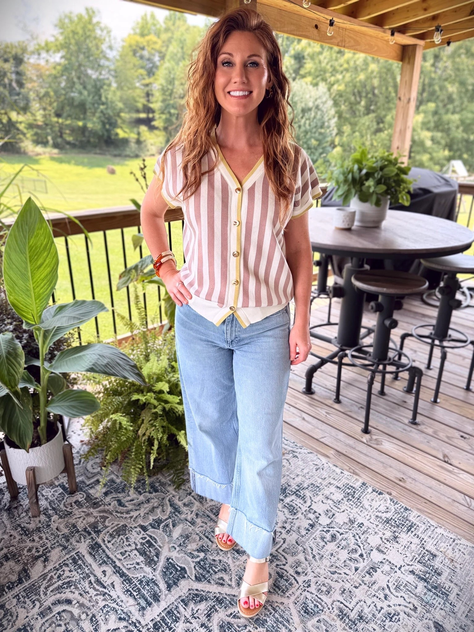 Another petite friendly outfit idea, all from Amazon! Stephanie is 5’3 and wearing a small top, size 4 wide leg jeans and a 7.5 sandal. 

#LTKPetite #LTKStyleTip #LTKWorkwear