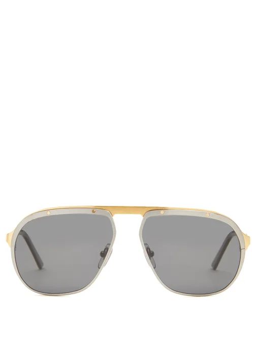 Aviator metal sunglasses | Cartier Eyewear | Matches (UK)