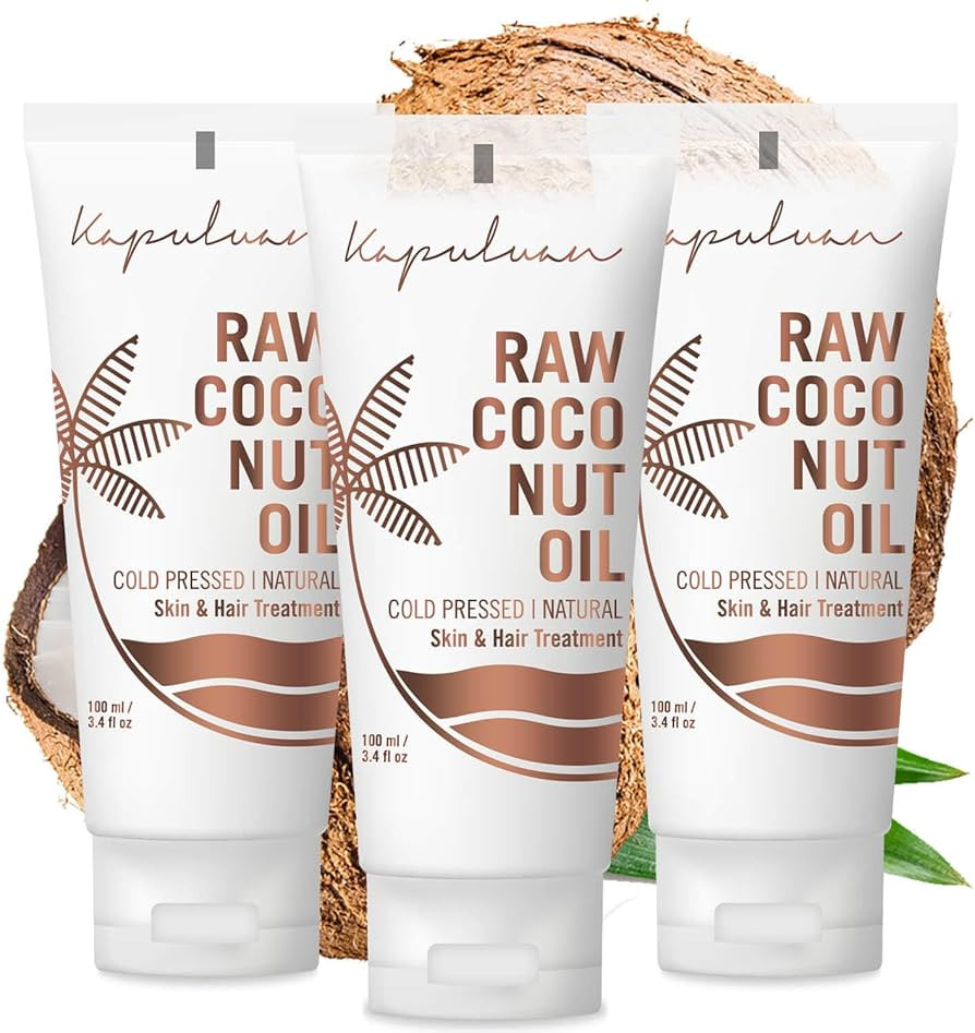 Pure Coconut Oil for Hair, Skin - Raw Extra Virgin Coconut Oil - Pure Unrefined Cold Pressed Oil ... | Amazon (US)
