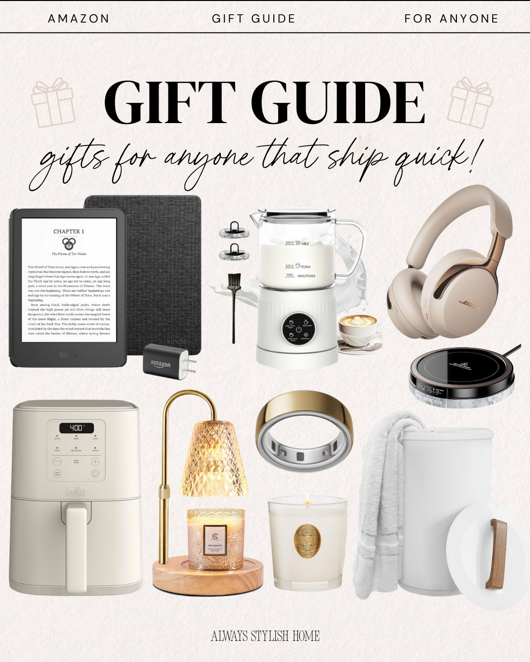 Discover my favorite quick-shipping gifts on Amazon! From tech gadgets to cozy home essentials, these items are perfect for any occasion. #giftideas #amazonfinds #quickship
 

 #LTKGiftGuide #LTKHoliday #LTKSeasonal