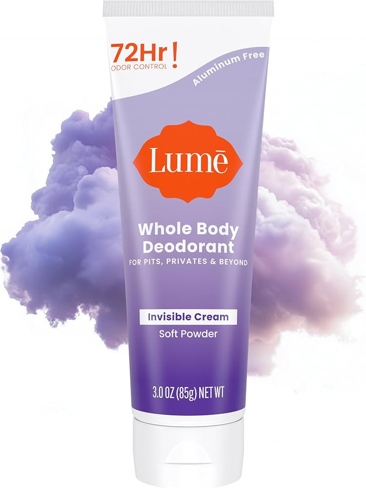 Lume Whole Body Deodorant - Invisible Cream Tube - 72 Hour Odor Control - Aluminum Free, Baking S... | Amazon (US)