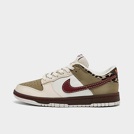 Nike Women's Dunk Low Casual Shoes in Khaki/Team Red/Baroque Brown Size: 5.5 | Finish Line (US)