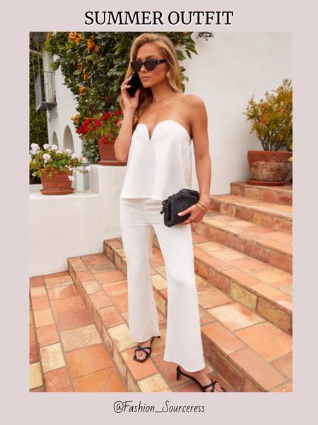 Summer white top and pants 

White outfit | white pants | white top | bride to be | engagement outfit ~ outfits for bride | bridal shower white outfit | white dressy pants | dressy white pants | strapless white top | bridal shower outfit | outfit for bridal shower | engagement photos | bride outfits for parties and celebrations | honeymoon outfit | wedding rehearsal dinner outfit | wedding rehearsal outfit | outfit for wedding rehearsal | brides outfit for rehearsal | chic white outfit | bride | outfits for bride to be | #LTKSeasonal | summer outfits | travel outfits | outfit for vacation dinner | outfits for vacation | summer white | travel outfits for dinner | #LTKTravel 

#LTKWedding #LTKParties #LTKFindsUnder100
