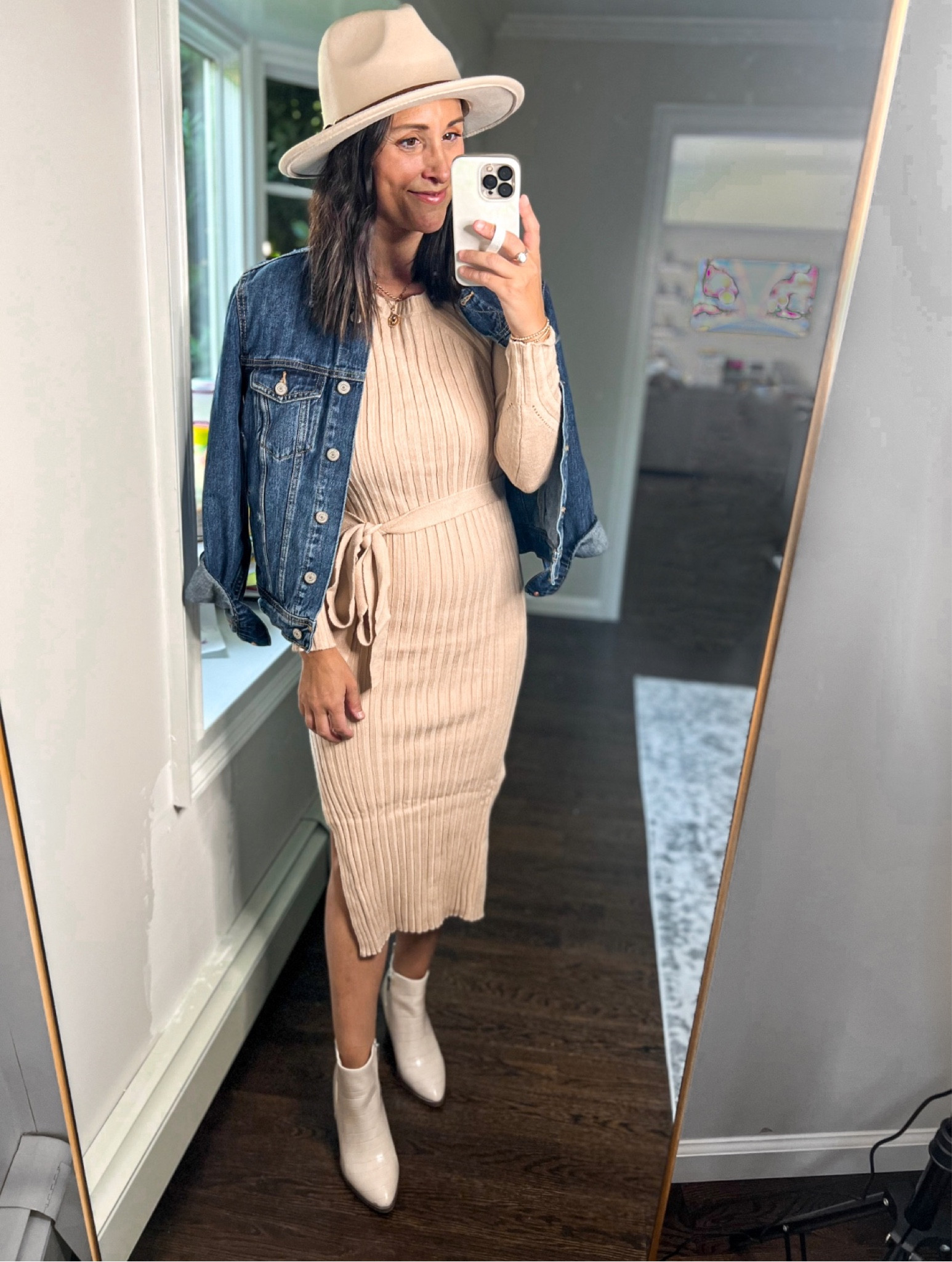 Sweater dress outfit idea for fall & winter! Love this one & it’s perfect for Thanksgiving & family photos too! 

Wearing a small. 

#LTKsalealert #LTKSeasonal #LTKunder50