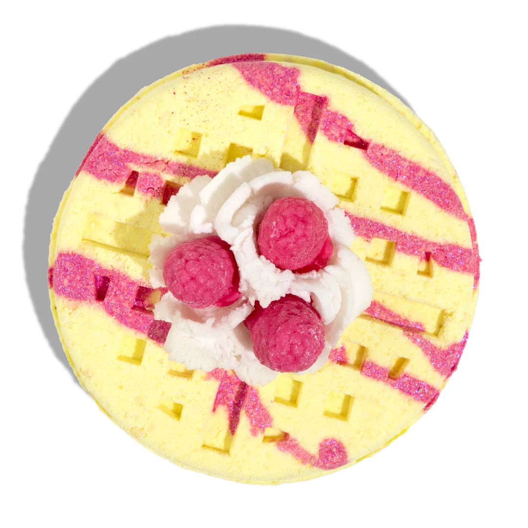 Raspberry Lemon Tart Waffle Bath Bomb | Nectar Bath Treats