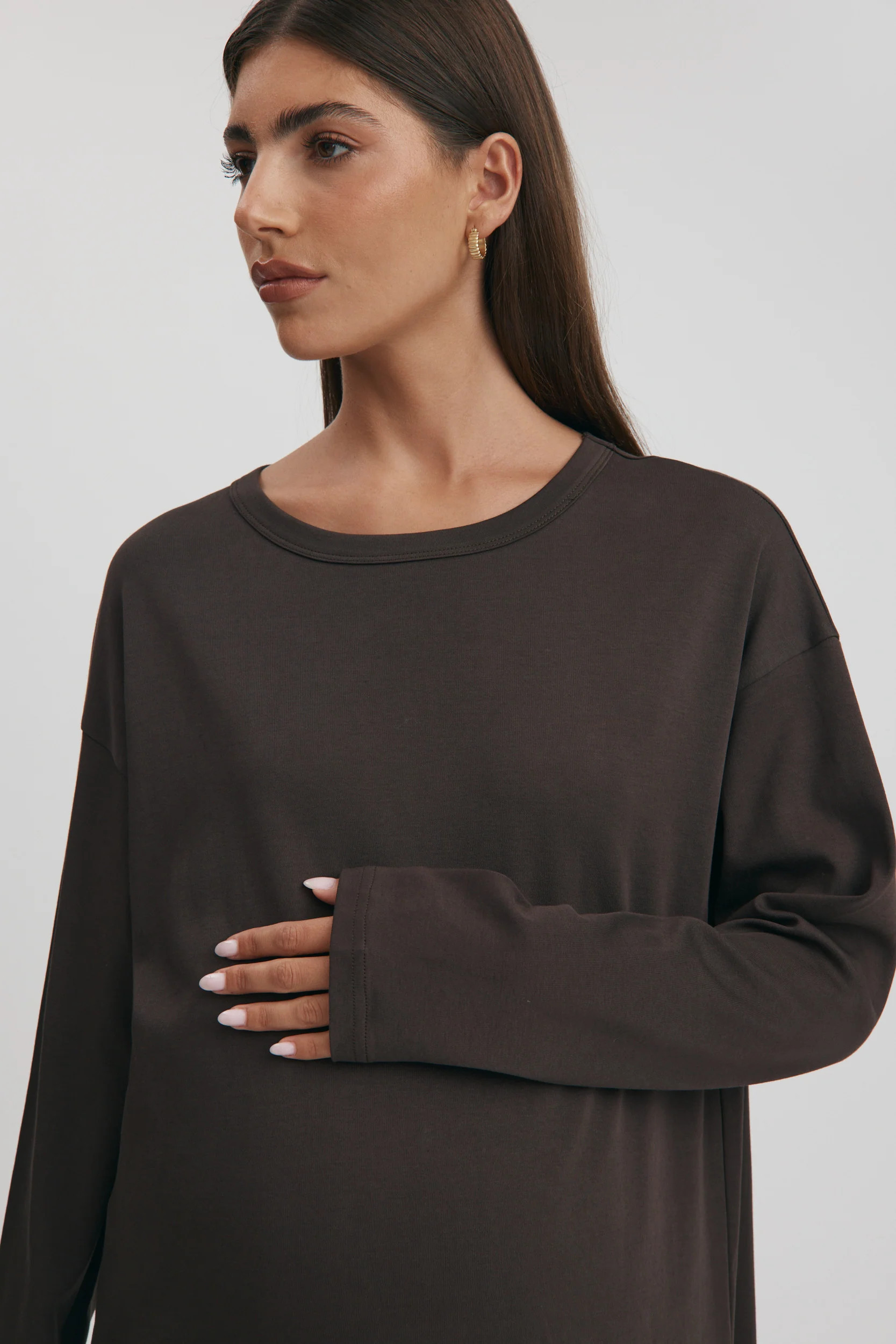 Organic Cotton Maxi Dress (Chocolate) | Legoe Heritage Maternity APAC