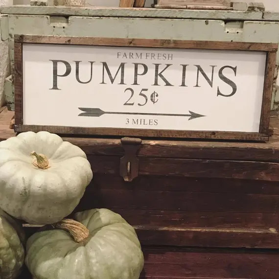 Farm Fresh Pumpkins Sign. Farmhouse Sign. Fall Decor. | Etsy (US)