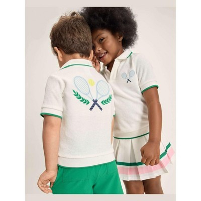 Gymboree Toddler Kids Short Sleeve Embroidered Tennis Terry Polo - Club House White 5T | Target