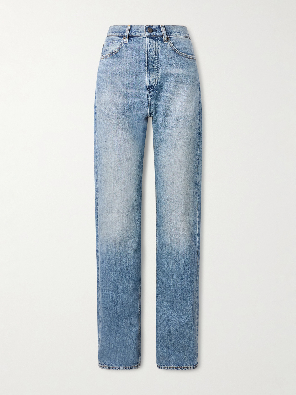 FRAME - The Stack High-rise Straight-leg Jeans - Blue | NET-A-PORTER (US)