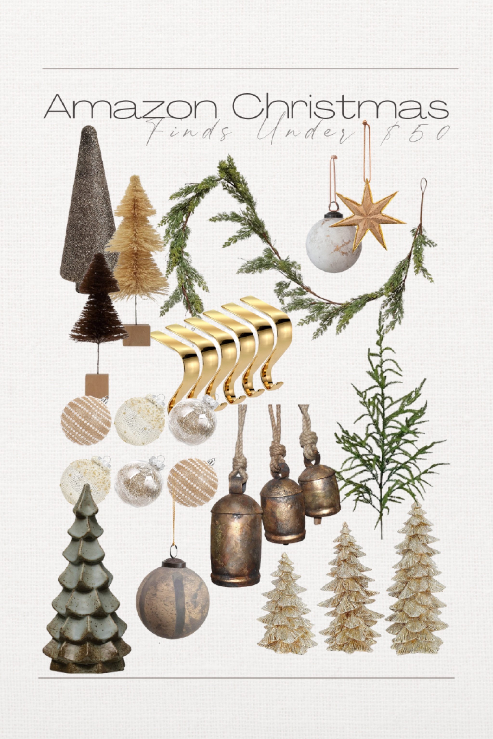 Amazon Christmas Finds Under $50

Christmas decor, holiday decor, bottle trees, gold Christmas trees, faux cedar garland, Christmas greenery, Christmas stems, greenery stems, Christmas ornaments, stocking hangers

#LTKunder50 #LTKhome #LTKSeasonal