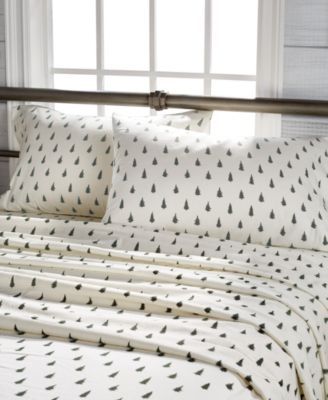 Spruce Tree Print Cotton Flannel Sheet Sets Bedding | Macys (US)