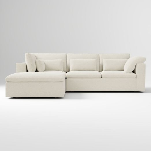 Harmony Modular 3-Piece Ottoman Sectional (118–128") | West Elm (US)