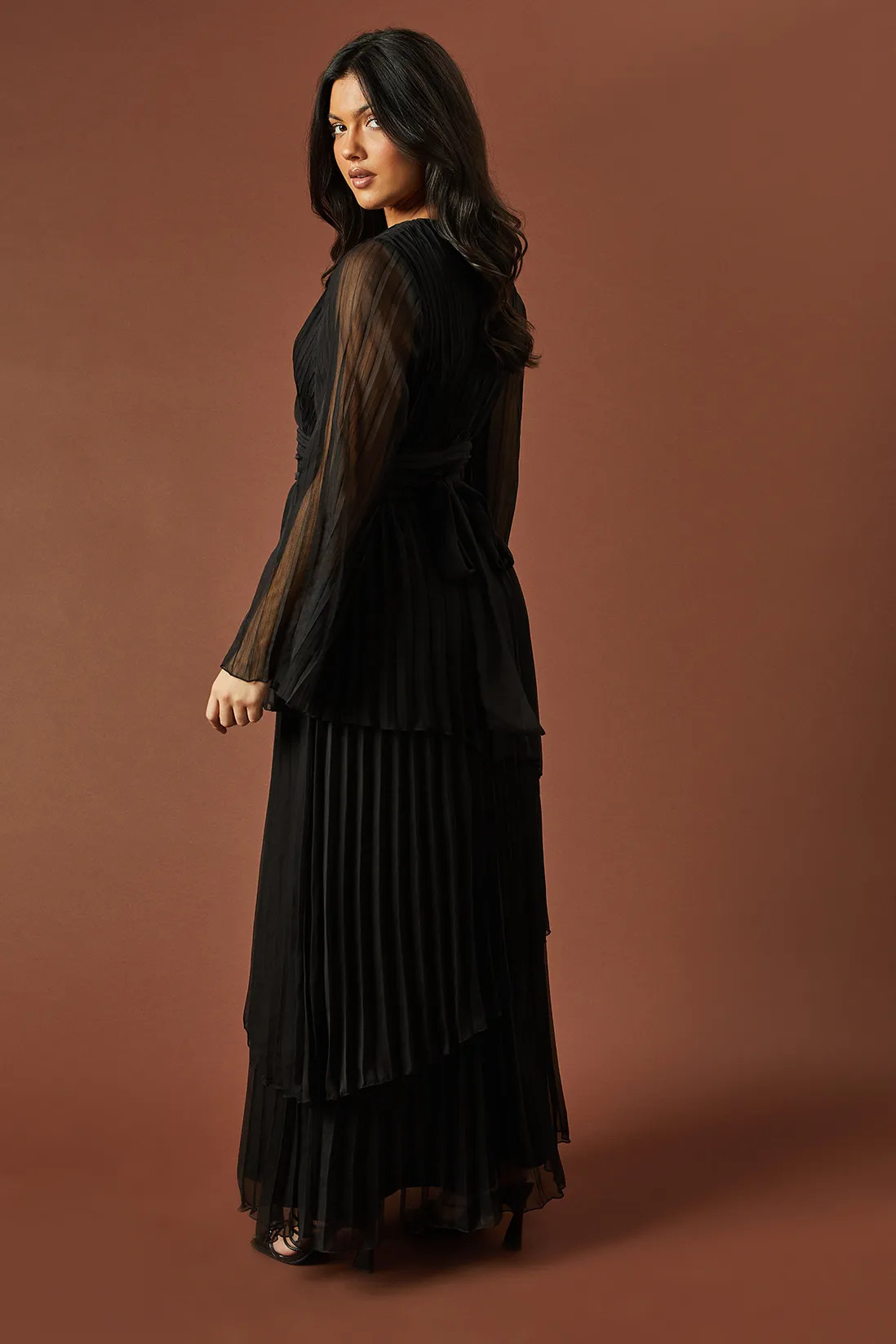 Dresses | Plain Pleated Asymmetric Tiered Maxi Dress | Oasis | Debenhams UK