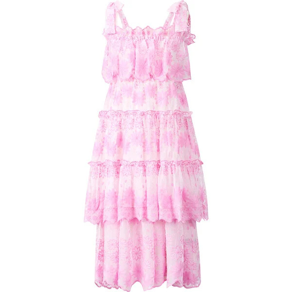 Lena Embroidered Maxi Dress, Pink | Maisonette