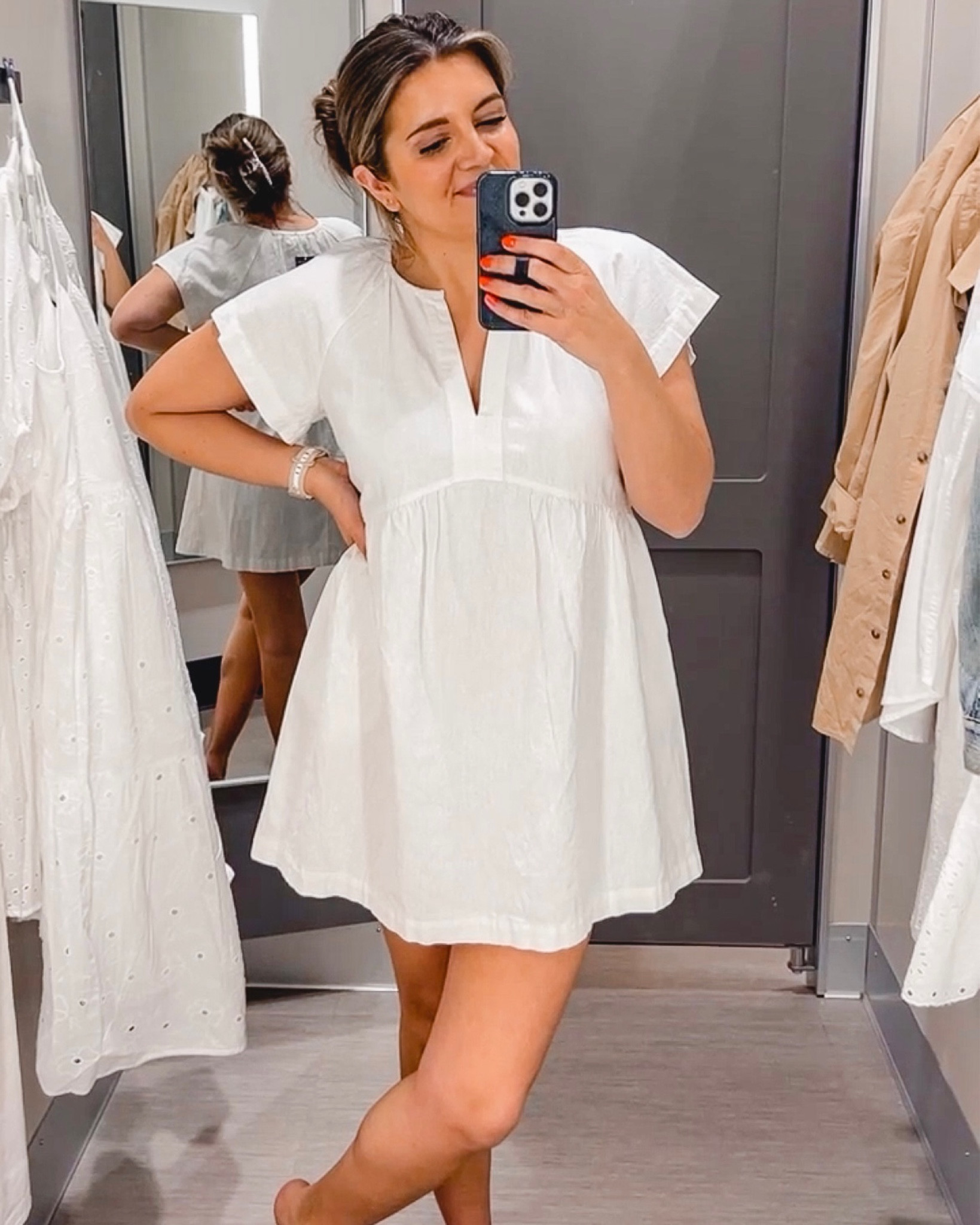Target white dresses. Only $35. White dress. Mini dress. Flutter sleeve dress fits tts. @target @targetstyle #targetstyle #targetfashion #target 

#LTKSeasonal #LTKunder100 #LTKunder50