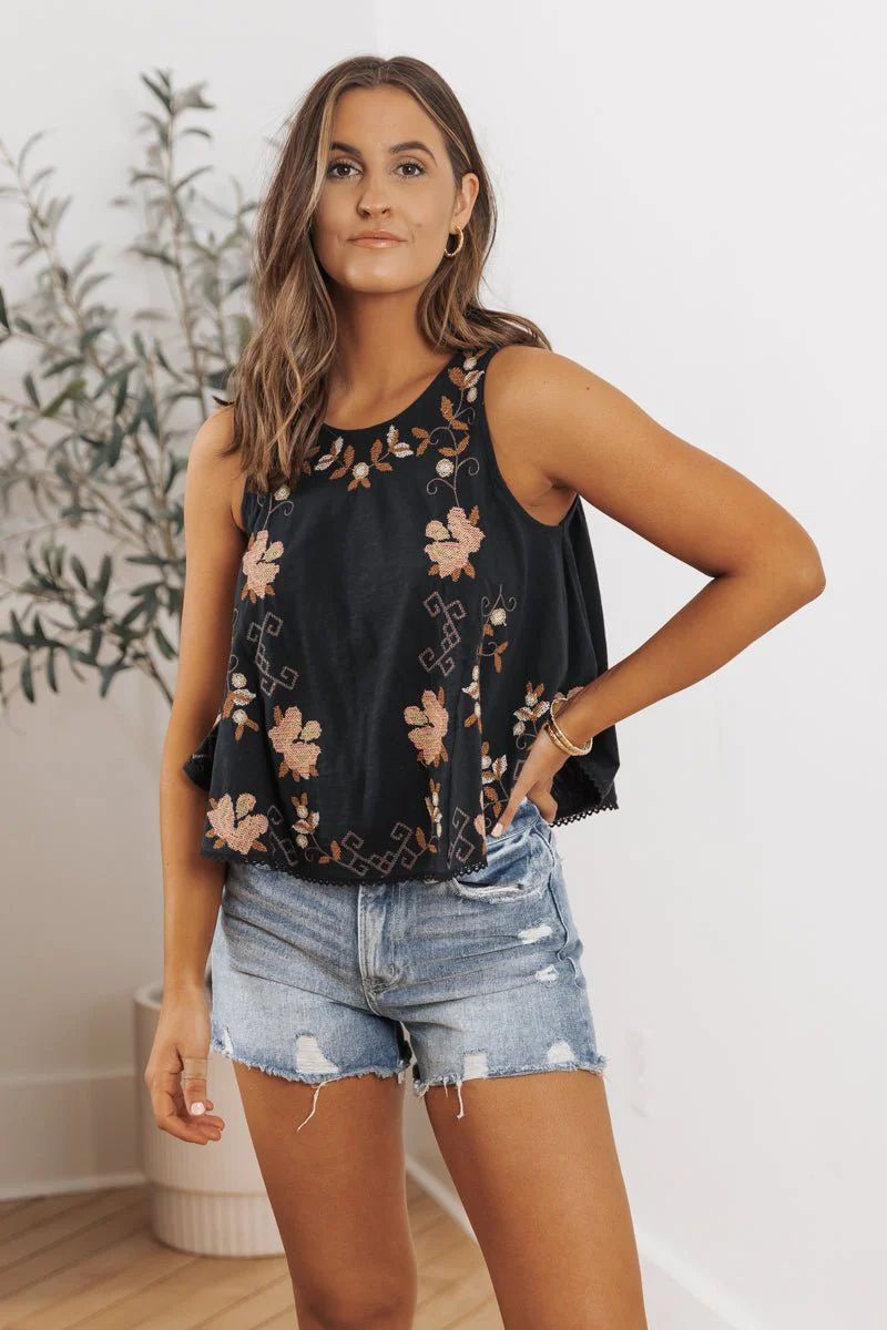 Free People Fun & Flirty Embroidered Top | Magnolia Boutique