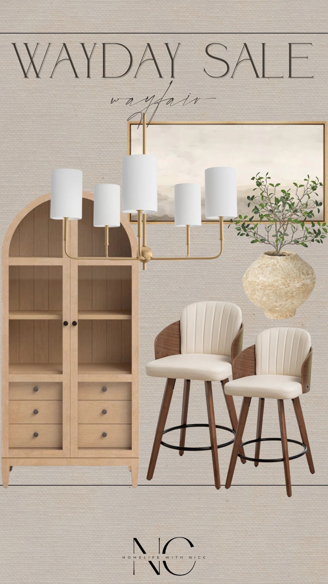 Biggest sale of the year happening right now at Wayfair! Ends Monday!
Arched cabinet 
Kitchen stools
Counter stools
Light fixture
Chandelier
Wall art
#wayfair #wayday #wayfairsale #waydaysale #homedecor #neutraldecor #homerefresh #springrefresh #kitchendecor #springdecor 

#LTKSaleAlert #LTKStyleTip #LTKHome