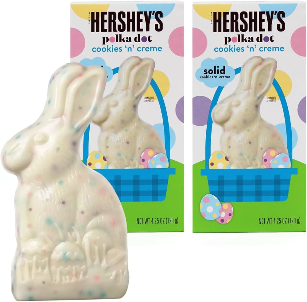 Chocolate Bunny Cookies 'n' Creme Polka Dot, Chocolate Easter Bunny Bulk Each 4.25oz, Ideal For E... | Amazon (US)