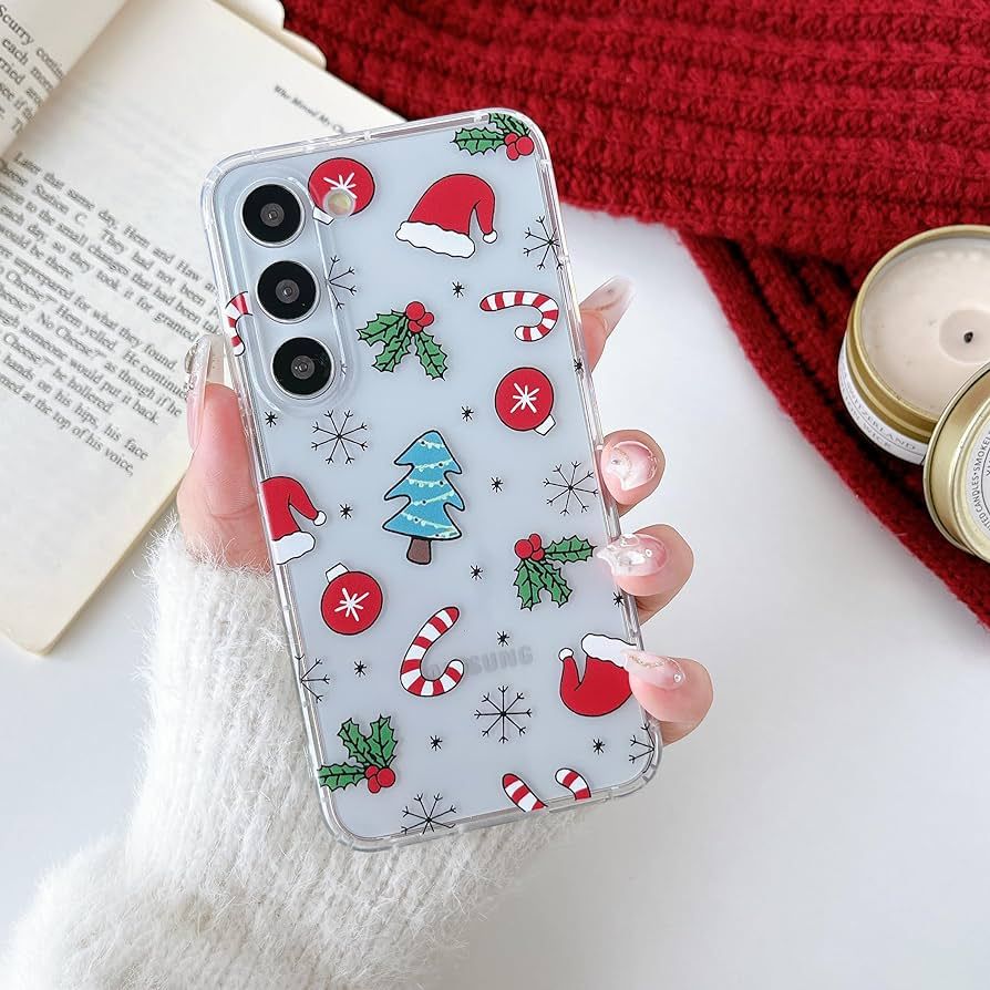 RALEAVO Christmas Case for Samsung Galaxy S22 Plus,Clear Cute Winter Holiday Case for Women Girls... | Amazon (US)