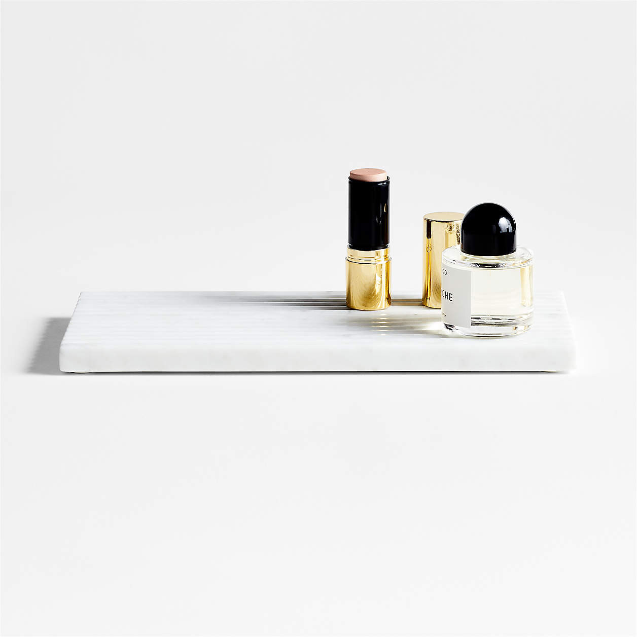 Carmen White Marble Vanity Tray + Reviews | Crate & Barrel | Crate & Barrel