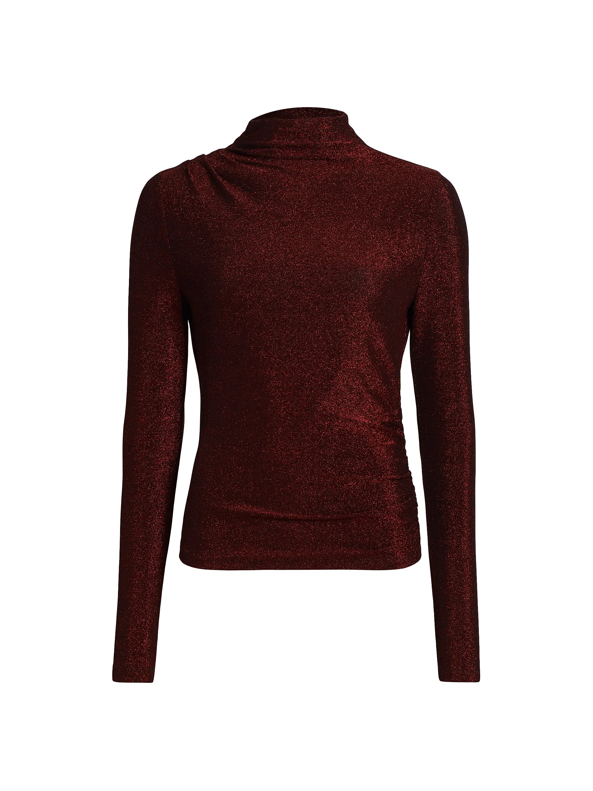 Mylie Metallic Mock Turtleneck Top | Saks Fifth Avenue