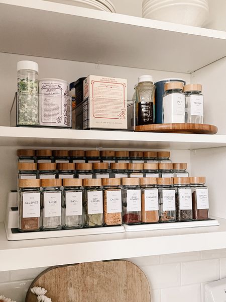 Kitchen cabinet organization, spice jars, spice jar labels, aesthetic kitchen, organized kitchen

#LTKhome #LTKFind #LTKunder100