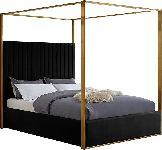 Meridian Furniture JonesBlack-K Jones Collection Modern | Contemporary Upholstered King Bed, Blac... | Amazon (US)
