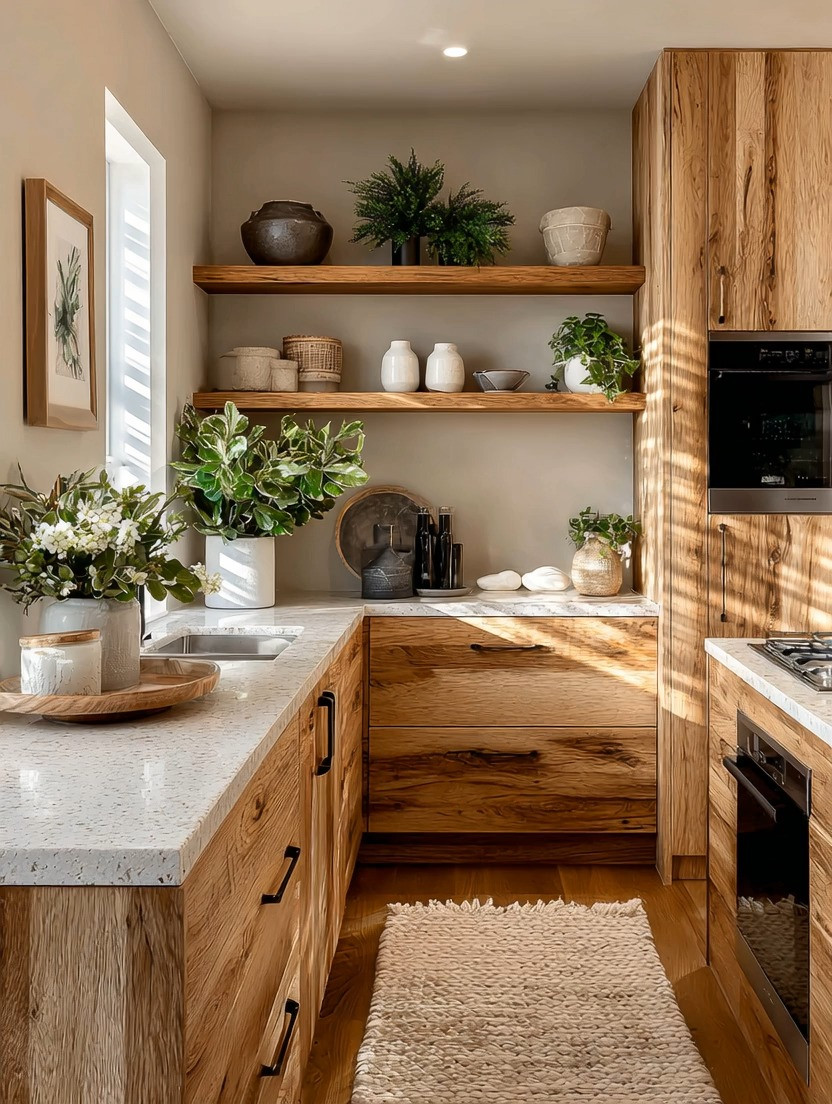 Floating shelves are more than beautiful. They're practical.

One of the biggest challenges in any kitchen is finding enough space.

But what if that extra space could also become one of the most beautiful design features in the room?

That's why we love floating shelves.

Unlike cabinets, floating shelves create visible storage. They give you a place to display the things you use and love every day—beautiful plates, bowls, cookbooks, olive oils, pottery, greenery, and collected treasures that deserve to be seen.

At Elegant & Driven, we always recommend one thing:

✨ Go thicker.

Kitchen shelves carry more than decorative objects. They're often supporting stacks of dishes, serving pieces, and everyday essentials. Extra-thick shelves not only provide better visual balance, but they also create that designer look that feels substantial and intentional.

Whether you choose natural wood, lightly polished wood, or a richer stain, the warmth of wood instantly softens a kitchen and brings natural grounding energy into the space.

✨ Extra storage.
✨ Visible beauty.
✨ Natural warmth.

That's the power of a well-designed floating shelf.

Because some of the most beautiful kitchens aren't the ones with the most cabinets.

They're the ones that thoughtfully display what matters.

What would you style on your floating shelves first—plates, cookbooks, pottery, or plants?

#FloatingShelves #ElegantAndDriven #KitchenDecor #OpenShelving #KitchenDesign 

 #LTKHome