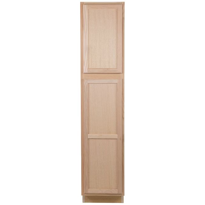 Project Source 18-in W x 84-in H x 23.75-in D Natural Unfinished Oak Door Pantry Fully Assembled ... | Lowe's