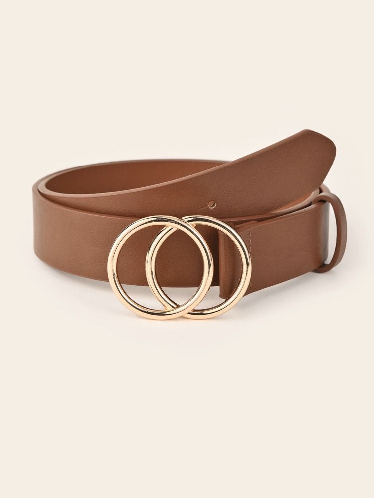 SHEIN BASICS Double Ring Buckle Belt | SHEIN